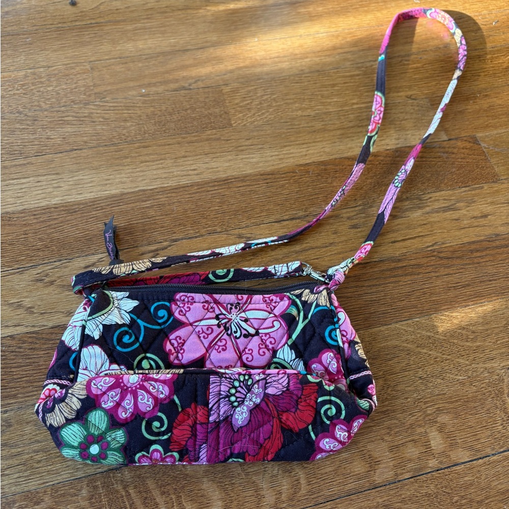 Small Black and Floral Vera Bradley Mini Bag
